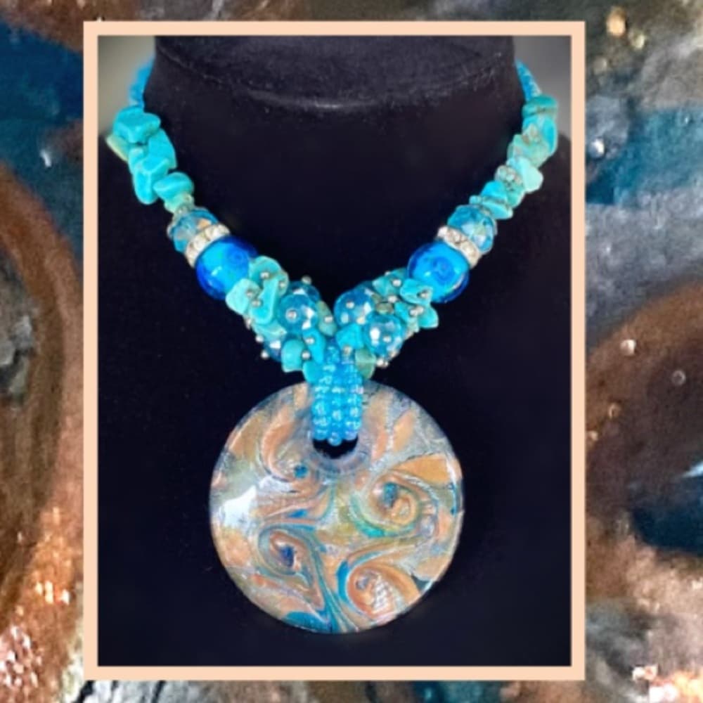 GLASS BLOWN BEAD NECKLACE