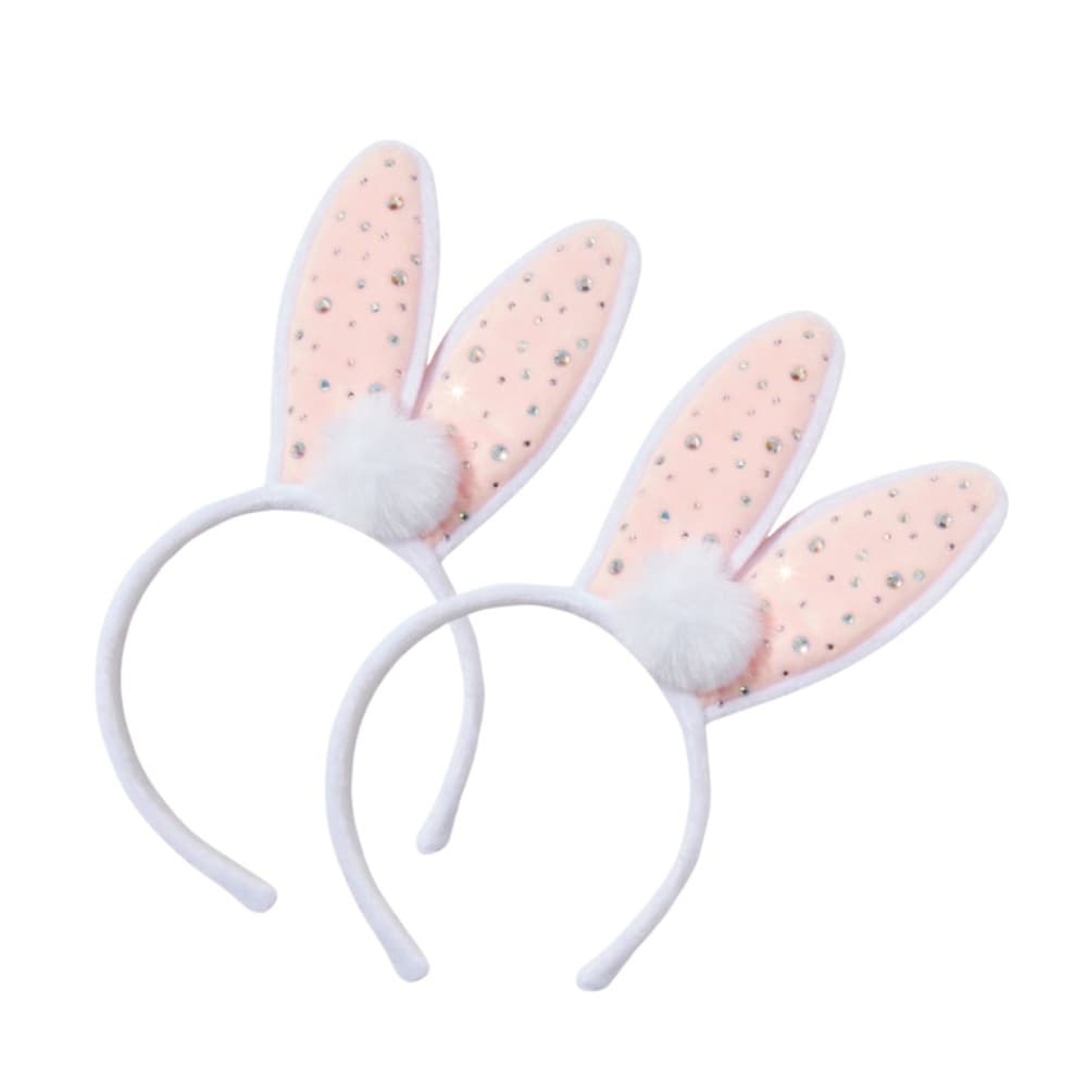 Sparkling Pink Bunny Ear Headbands