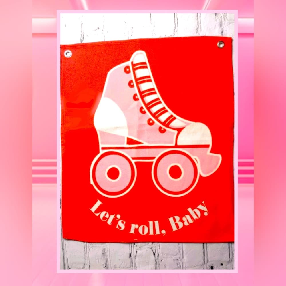 LET’s ROLL BABY RETRO SKATE BANNER