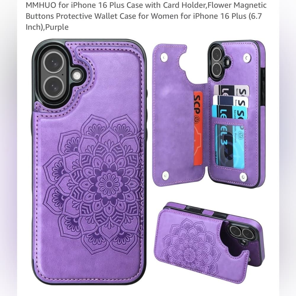 Purple Wallet Case for iPhone 14 Plus