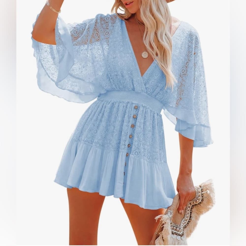 BABY BLUE EMBROIDERED FESTIVAL DRESS
