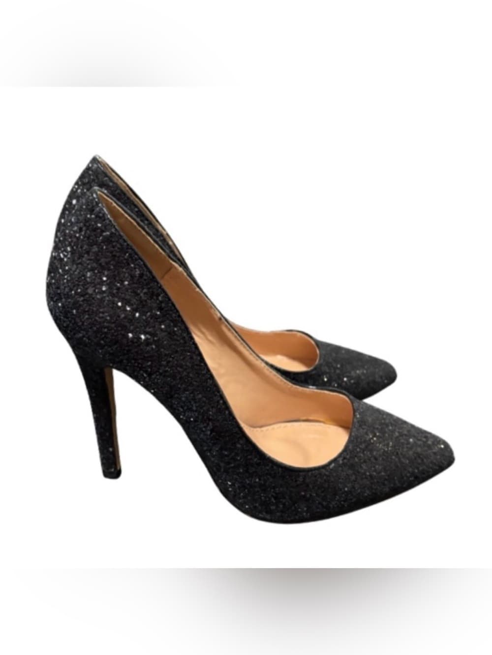 Weeboo Sparkly 4” Black High Heel Pumps
