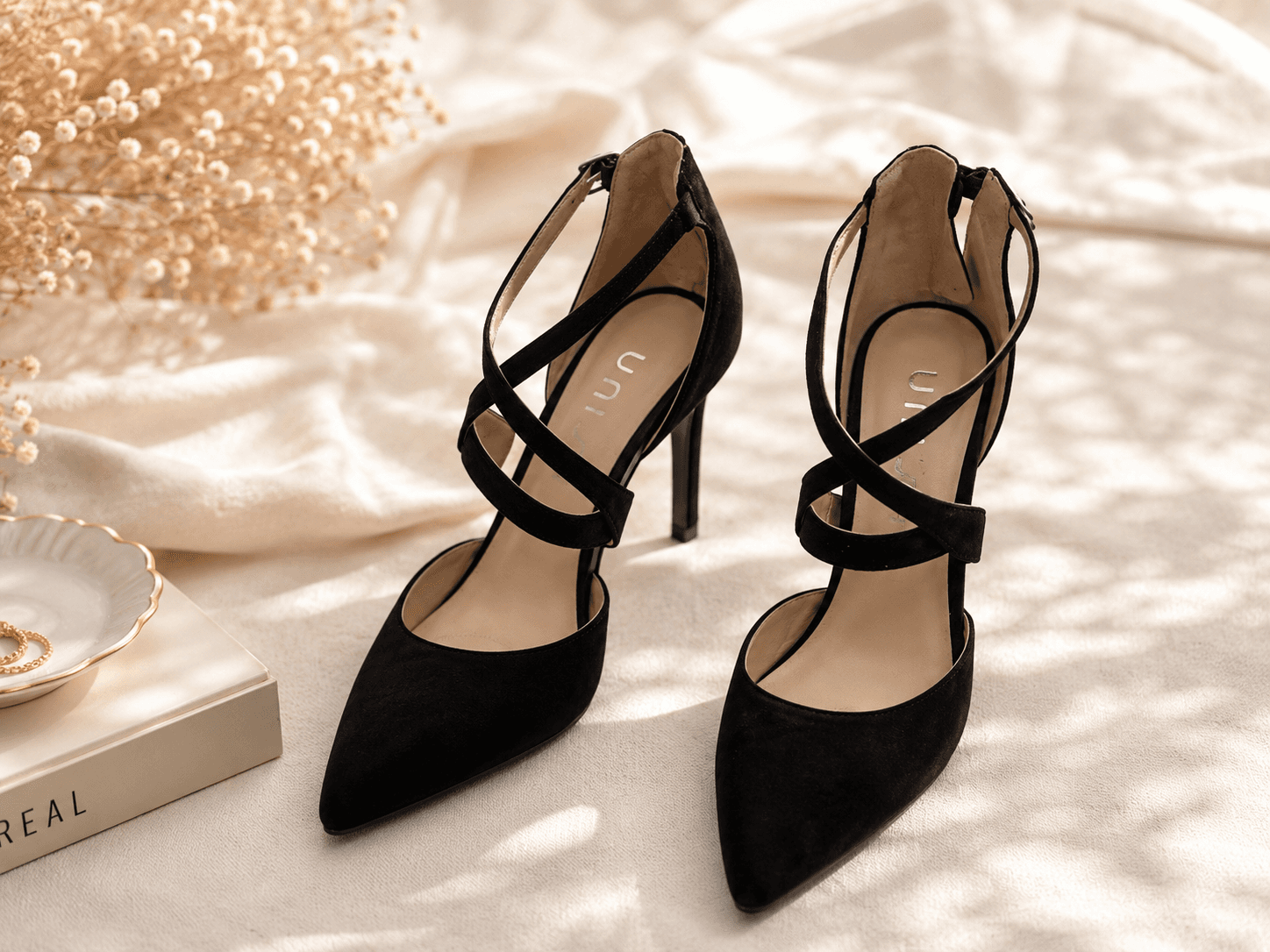 UNISA Black Strappy Heels – Women's Size 9.5M