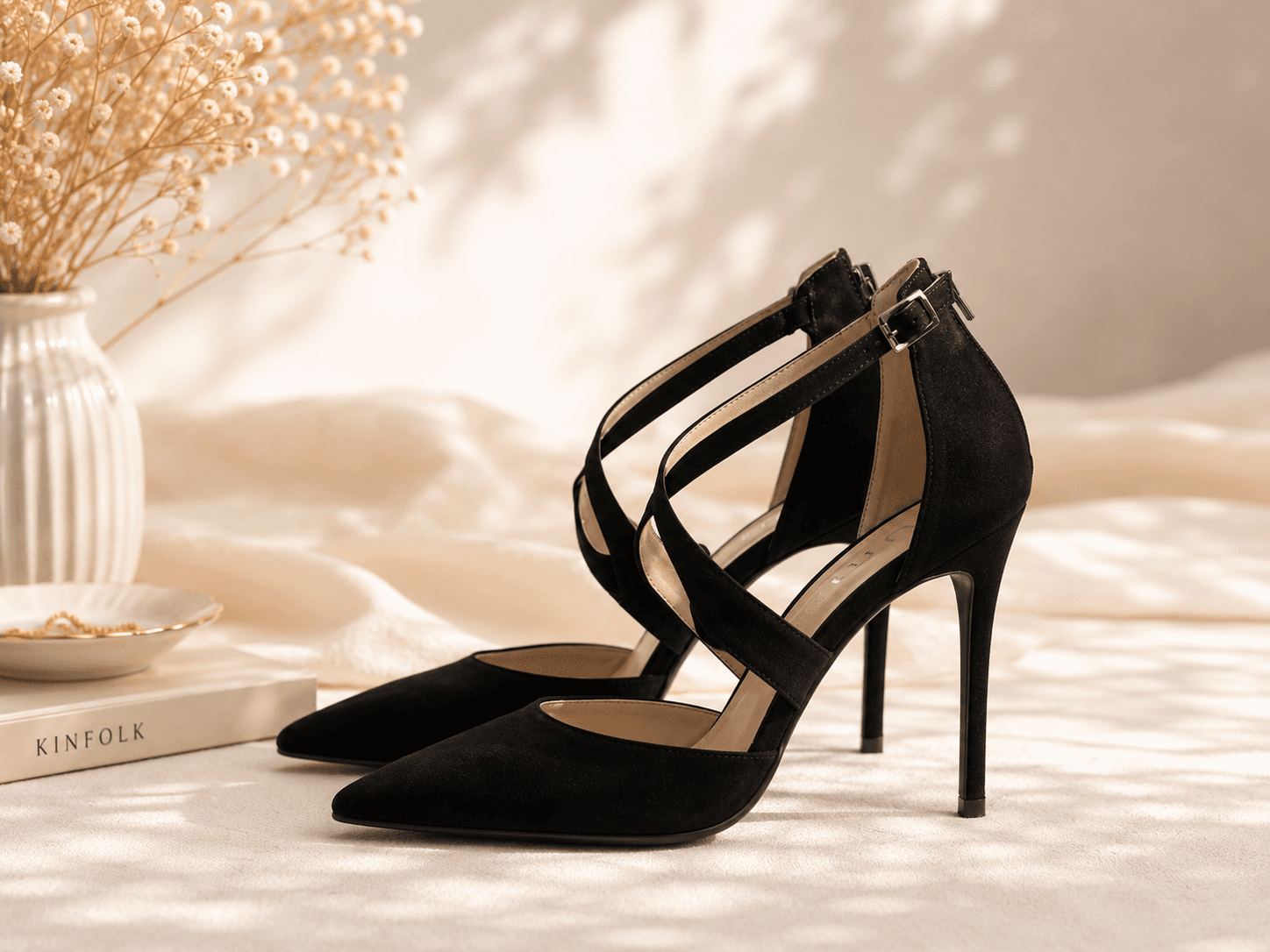 UNISA Black Strappy Heels – Women's Size 9.5M photo 3