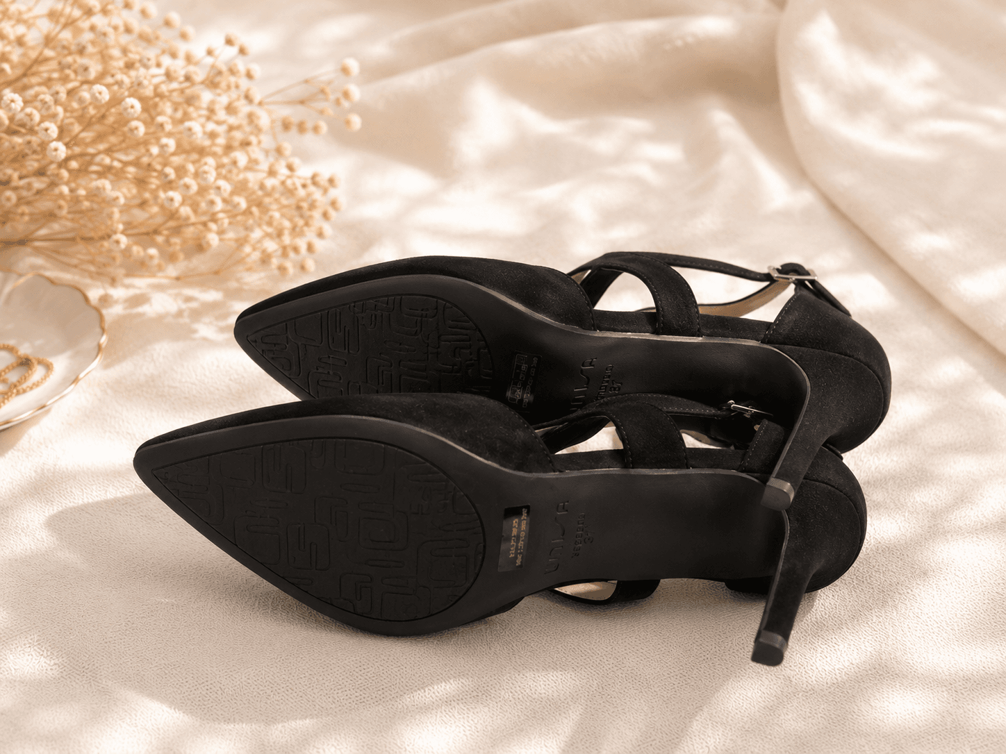 UNISA Black Strappy Heels – Women's Size 9.5M photo 4
