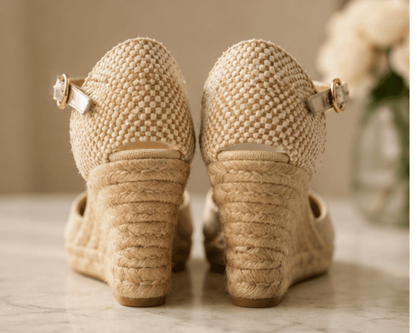 Kanna Espadrille Wedges Size 8 | Made in Spain Raffia Sandals photo 3