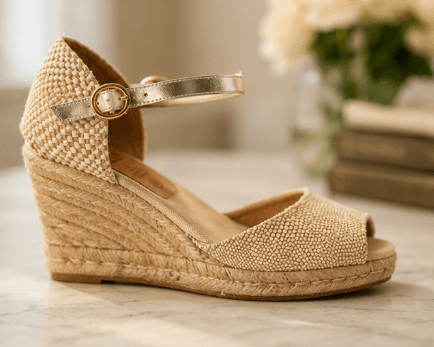 Kanna Espadrille Wedges Size 8 | Made in Spain Raffia Sandals
