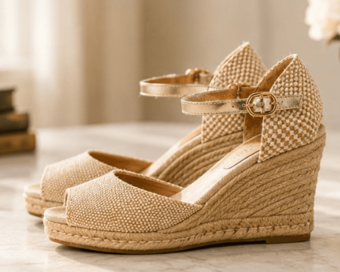 Kanna Espadrille Wedges Size 8 | Made in Spain Raffia Sandals photo 5