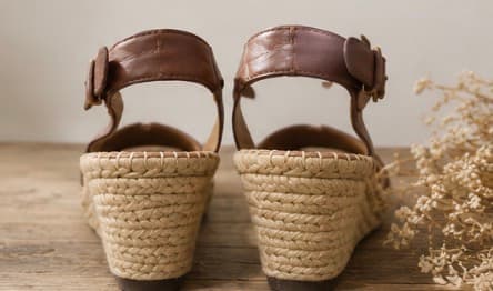 Clarks Artisan Brown Leather Espadrille Wedge Sandals Size 10 Boho Chic Ankle Strap photo 4