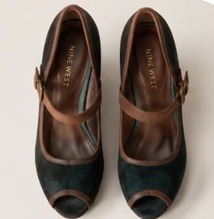 💙 Nine West Teal Suede Peep-Toe Wedge Heels Size 8.5 photo 2