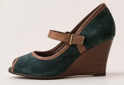 💙 Nine West Teal Suede Peep-Toe Wedge Heels Size 8.5 photo 3