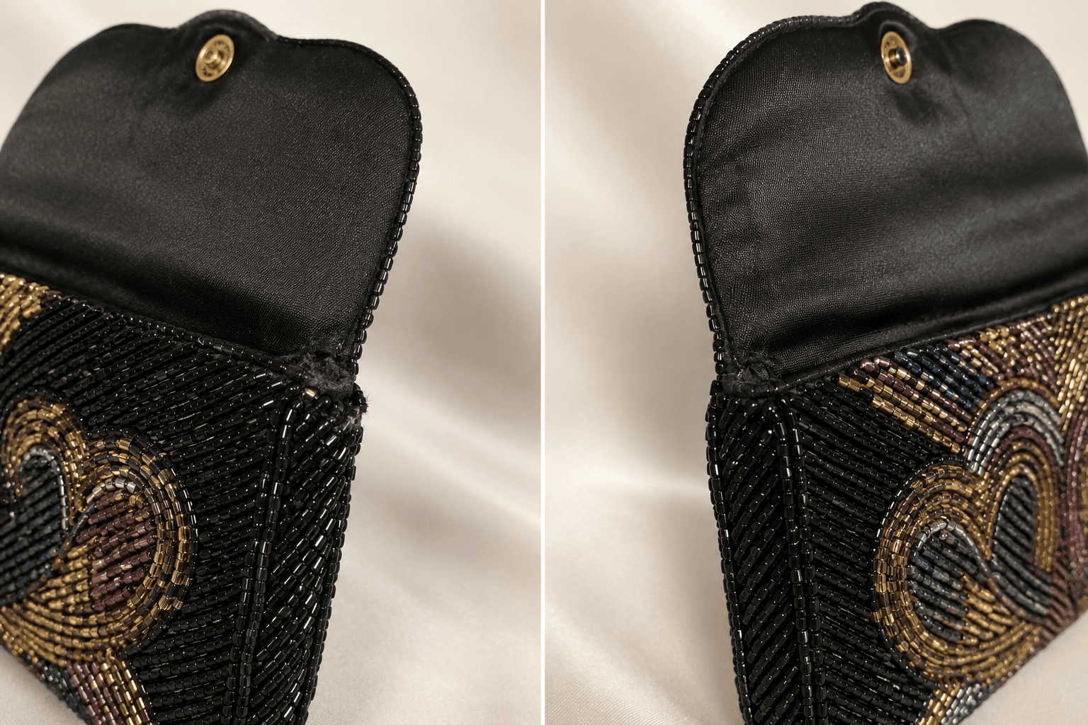 Vintage La Regale Black Beaded Evening Clutch photo 6
