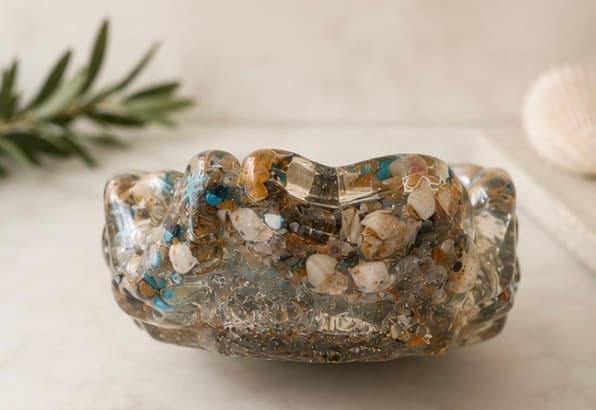 đ Treasures of the Tide â One-of-a-Kind Resin Art Bowl photo 3