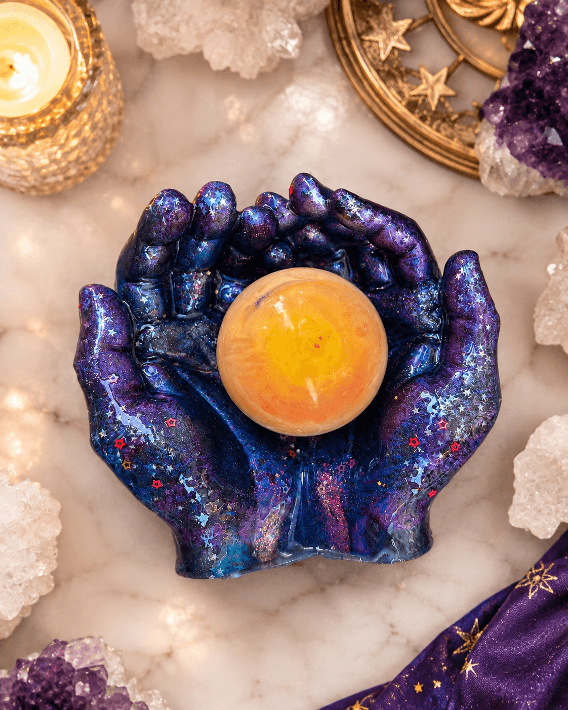 Galaxy Hands — One-of-a-Kind Celestial Resin Art